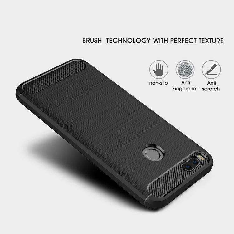 For Xiaomi  Mi 5X Carbon Fiber TPU Brushed Texture Shockproof Protective Back Cover Case