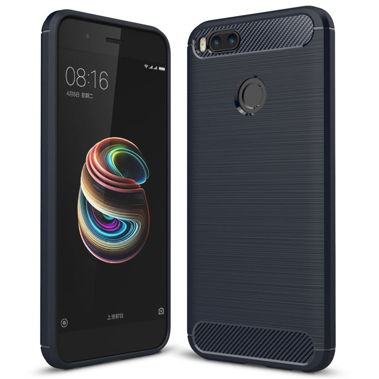 For Xiaomi  Mi 5X Carbon Fiber TPU Brushed Texture Shockproof Protective Back Cover Case