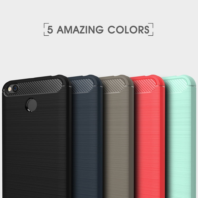 For Xiaomi  Redmi 4X  Brushed Carbon Fiber Texture Shockproof TPU Protective Cover Case