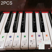 Load image into Gallery viewer, 2 PCS 88 / 61 / 54 / 49 Keys Piano Electronic Organ Keyboard Hand Roll Piano Notation Musical Scale Transparent Sticker, 2 PCS Musical Scale Transparent Sticker