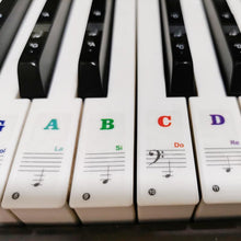 Load image into Gallery viewer, 2 PCS 88 / 61 / 54 / 49 Keys Piano Electronic Organ Keyboard Hand Roll Piano Notation Musical Scale Transparent Sticker, 2 PCS Musical Scale Transparent Sticker