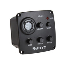 Load image into Gallery viewer, JOYO JE-303 Guitar Pickup 3-Band EQ Preamp Tuner Pickup Equalizer with Tuning Function, JE-303