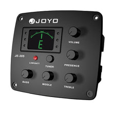 Load image into Gallery viewer, JOYO JE-305 Guitar Pickup 4-Band EQ Preamp Tuner Pickup Equalizer with Tuning Function, JE-305