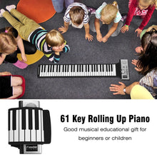 Load image into Gallery viewer, 61 Keys Portable Flexible Roll Up Electronic Soft Keyboard Piano with Speakers, 61 Keys
