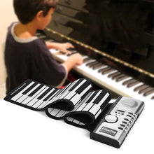 Load image into Gallery viewer, 61 Keys Portable Flexible Roll Up Electronic Soft Keyboard Piano with Speakers, 61 Keys