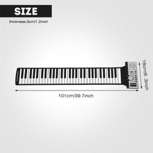 Load image into Gallery viewer, 61 Keys Portable Flexible Roll Up Electronic Soft Keyboard Piano with Speakers, 61 Keys