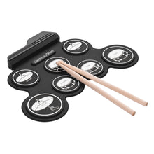 Load image into Gallery viewer, Portable Silicone Hand Roll USB Electronic Drum, Black Icon Version, Electronic Drum Black Icon Version