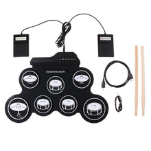 Load image into Gallery viewer, Portable Silicone Hand Roll USB Electronic Drum, Black Icon Version, Electronic Drum Black Icon Version