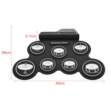 Load image into Gallery viewer, Portable Silicone Hand Roll USB Electronic Drum, Black Icon Version, Electronic Drum Black Icon Version