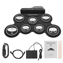 Load image into Gallery viewer, Portable Silicone Hand Roll USB Electronic Drum, Black Icon Version, Electronic Drum Black Icon Version