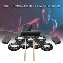 Load image into Gallery viewer, Portable Silicone Hand Roll USB Electronic Drum, Black Icon Version, Electronic Drum Black Icon Version