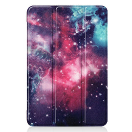 Graffiti Pattern Custer Texture Horizontal Flip PU Leather Case for iPad Mini 2019 / Mini 4 , with Three-folding Holder & Sleep / Wake-up Function