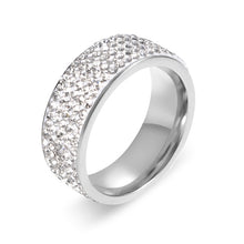 Load image into Gallery viewer, Stainless Steel Eternity Ring For Wedding Band Engagement Promise Crystal And Rhinestones Inlaid Circle Round, 57 mm, US Size:10, Inner Diameter: 20 mm, Perimeter: 62.8 mm, 10