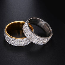 Load image into Gallery viewer, Stainless Steel Eternity Ring For Wedding Band Engagement Promise Crystal And Rhinestones Inlaid Circle Round, 57 mm, US Size:10, Inner Diameter: 20 mm, Perimeter: 62.8 mm, 10