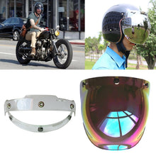 Load image into Gallery viewer, Soman Motorcycle Bubble Visor Open Face Helmet Visor Helmet Windshield Shield with Transparent Frame