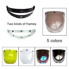 Load image into Gallery viewer, Soman Motorcycle Bubble Visor Open Face Helmet Visor Helmet Windshield Shield with Transparent Frame