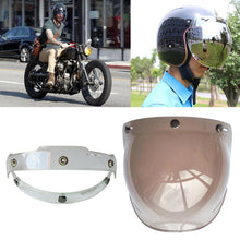 Load image into Gallery viewer, Soman Motorcycle Bubble Visor Open Face Helmet Visor Helmet Windshield Shield with Transparent Frame