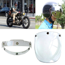 Load image into Gallery viewer, Soman Motorcycle Bubble Visor Open Face Helmet Visor Helmet Windshield Shield with Transparent Frame