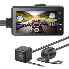 Load image into Gallery viewer, MT-80 3.0 inch 140 Degrees Wide Angle HD Video Motorcycle Dual  Camera DVR, Support TF Card (32GB Max), MT-80