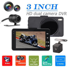 Load image into Gallery viewer, MT-80 3.0 inch 140 Degrees Wide Angle HD Video Motorcycle Dual  Camera DVR, Support TF Card (32GB Max), MT-80
