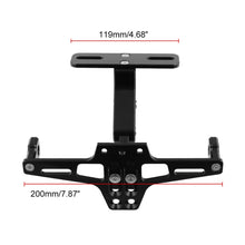 Load image into Gallery viewer, LPF013 Motorcycle Modification Accessories Universal Aircraft Shape Aluminum Alloy License Plate Bracket with LED Lights, Black with LED, Blue with LED, Red with LED