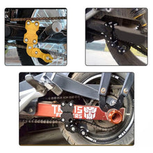 Load image into Gallery viewer, HC154 Motorcycle Modified Accessories Universal Aluminum Alloy Chain Adjuster, Aluminum Alloy Black, Aluminum Alloy Gold, Aluminum Alloy Red, Aluminum Alloy Silver