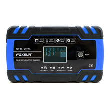 Load image into Gallery viewer, FOXSUR 12V-24V Car Motorcycle Truck Repair Battery Charger AGM Charger, EU Plug (Blue), EU Plug Blue