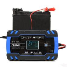 Load image into Gallery viewer, FOXSUR 12V-24V Car Motorcycle Truck Repair Battery Charger AGM Charger, EU Plug (Blue), EU Plug Blue