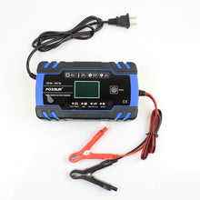 Load image into Gallery viewer, FOXSUR 12V-24V Car Motorcycle Truck Repair Battery Charger AGM Charger, US Plug (Blue), US Plug Blue