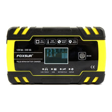 Load image into Gallery viewer, FOXSUR 12V-24V Car Motorcycle Truck Repair Battery Charger AGM Charger, EU Plug, UK Plug, US Plug, EU Plug