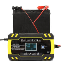 Load image into Gallery viewer, FOXSUR 12V-24V Car Motorcycle Truck Repair Battery Charger AGM Charger, EU Plug, UK Plug, US Plug, EU Plug