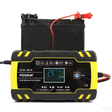 Load image into Gallery viewer, FOXSUR 12V-24V Car Motorcycle Truck Repair Battery Charger AGM Charger, EU Plug, UK Plug, US Plug, EU Plug