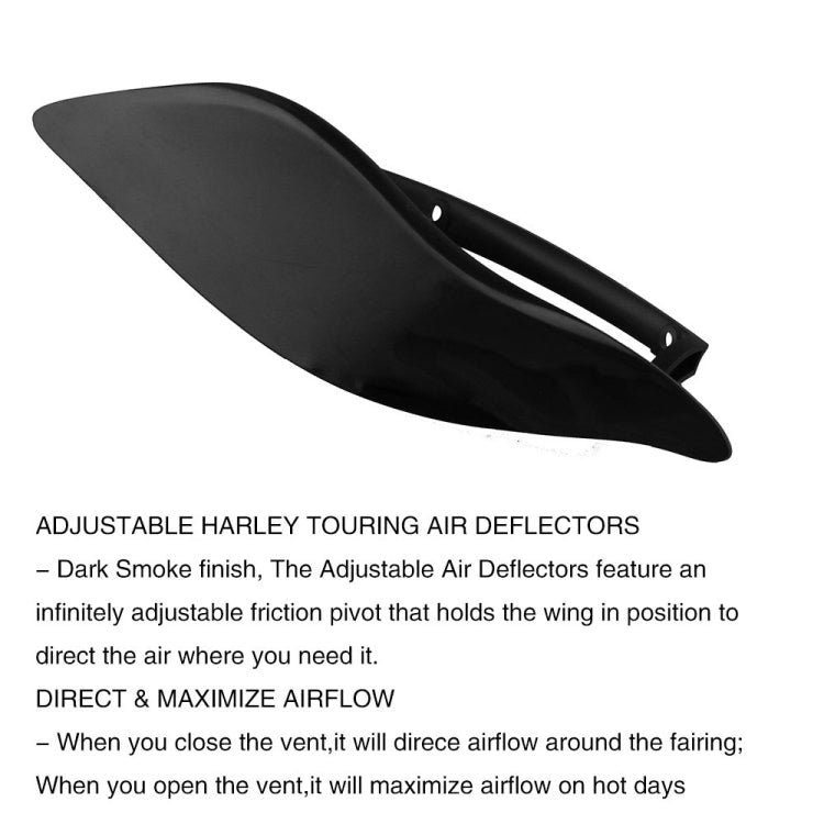 MB-OT360 2 PCS Adjustable Air Deflectors Side Wings Fairing Side Cover Shield for for 2014-2019 Harley Davidson Touring Electra / Street / Tri Glide / CVO, Side Cover Shield