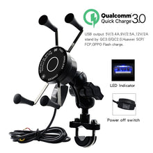 Load image into Gallery viewer, CS-878A1 Multi-function Motorcycle Wireless Wired Aluminum Alloy Mobile Phone Holder Charger, CS-878A1