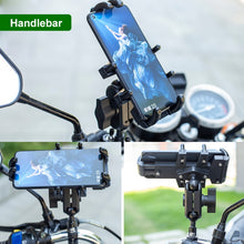 Load image into Gallery viewer, U-shaped Bolt Ball-Head Motorcycle Handlebar Multi-function Eight-jaw Aluminum Phone Navigation Holder Bracket, Width of Phone: 6.5-10.2cm  , U-shaped Bolt