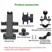 Load image into Gallery viewer, Tilt Rearview Mirror Screw Hole Ball-Head Motorcycle Eight-jaw Aluminum Phone Navigation Bracket, Rearview Mirror Screw Hole