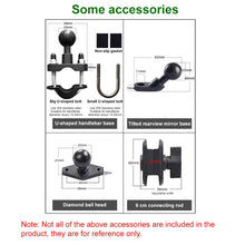 Load image into Gallery viewer, Tilt Rearview Mirror Screw Hole Ball-Head Motorcycle Eight-jaw Aluminum Phone Navigation Bracket, Rearview Mirror Screw Hole