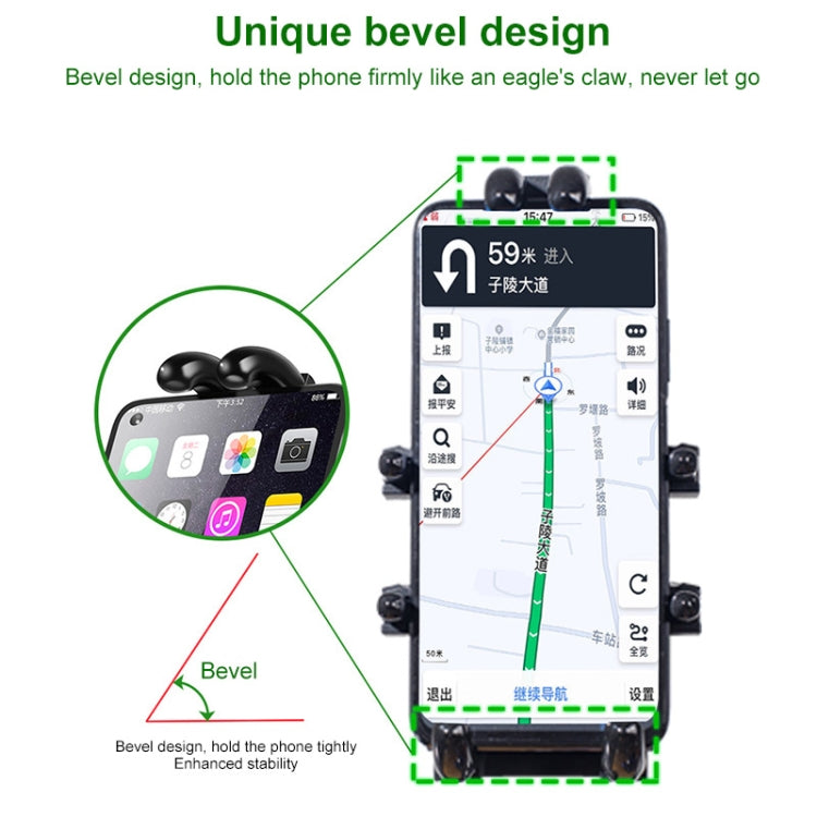 M10 Bolt Ball-Head Motorcycle Multi-function Eight-jaw Aluminum Phone Navigation Holder Bracket with Anti-theft Knobs, M10 Bolt+Anti-theft Knobs
