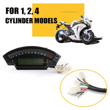 Load image into Gallery viewer, Motorcycle LCD TFT Digital Speedometer 14000RPM 6 Gear Backlight Motorcycle Odometer for 1,2,4 Cylinders Meter, MLS062