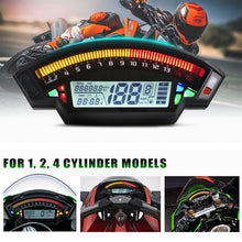 Load image into Gallery viewer, Motorcycle LCD TFT Digital Speedometer 14000RPM 6 Gear Backlight Motorcycle Odometer for 1,2,4 Cylinders Meter, MLS062
