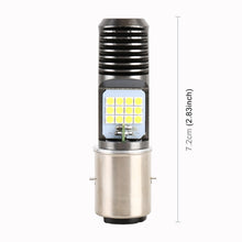 Load image into Gallery viewer, BA20D DC12V / 7.4W Motorcycle LED Headlight with 24LEDs SMD-3030 Lamp Beads, BA20D Style 2 (White Light), BA20D Style 2 (Yellow + White)