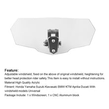 Load image into Gallery viewer, MB-WE024 Universal Motorcycle Modified Acrylic Heightened Windshield, MB-WE024(Black), MB-WE024(Grey), MB-WE024(White)