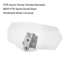 Load image into Gallery viewer, MB-WE024 Universal Motorcycle Modified Acrylic Heightened Windshield, MB-WE024(Black), MB-WE024(Grey), MB-WE024(White)