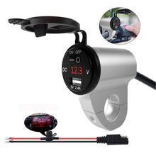 Load image into Gallery viewer, ZH-975A1 Motorcycle Aluminum Alloy Waterproof Mobile Phone Single USB Charger with Red Voltmeter, ZH-975B1, ZH-975A1