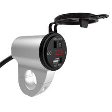 Load image into Gallery viewer, ZH-975A1 Motorcycle Aluminum Alloy Waterproof Mobile Phone Single USB Charger with Red Voltmeter, ZH-975B1, ZH-975A1