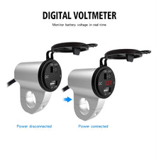 Load image into Gallery viewer, ZH-975A1 Motorcycle Aluminum Alloy Waterproof Mobile Phone Single USB Charger with Red Voltmeter, ZH-975B1, ZH-975A1