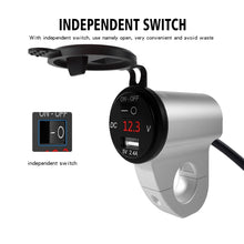 Load image into Gallery viewer, ZH-975A1 Motorcycle Aluminum Alloy Waterproof Mobile Phone Single USB Charger with Red Voltmeter, ZH-975B1, ZH-975A1