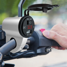 Load image into Gallery viewer, ZH-975A1 Motorcycle Aluminum Alloy Waterproof Mobile Phone Single USB Charger with Red Voltmeter, ZH-975B1, ZH-975A1