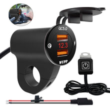 Load image into Gallery viewer, WUPP ZH-975A3 Motorcycle Aluminum Alloy Waterproof Mobile Phone Double QC3.0 Quick Charging Charger with Voltmeter, ZH-975B3, ZH-975A3