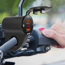 Load image into Gallery viewer, WUPP ZH-975A3 Motorcycle Aluminum Alloy Waterproof Mobile Phone Double QC3.0 Quick Charging Charger with Voltmeter, ZH-975B3, ZH-975A3
